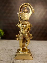 11″ Brass Hanuman Standing Idol | Lord Hanuman Premium Brass Statue for Pooja Room, Home & Vastu Decor