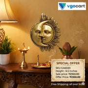 Brass Half Sun and Moon Face Wall Mount – 6.5 Inch
