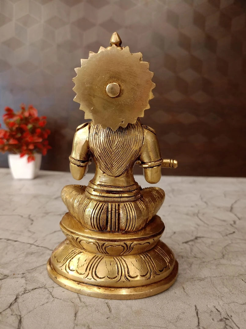 Brass Annapoorani Amman Idol – 7 Inch | Goddess Annapoorna Devi Statue for Pooja Room,  Home Décor