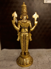 Brass Perumal Idol – 23 Inch | Lord Venkateswara Balaji Brass Statue | Traditional South Indian Pooja Room & Temple Decor