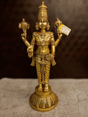 Brass Perumal Idol – 23 Inch | Lord Venkateswara Balaji Brass Statue | Traditional South Indian Pooja Room & Temple Decor