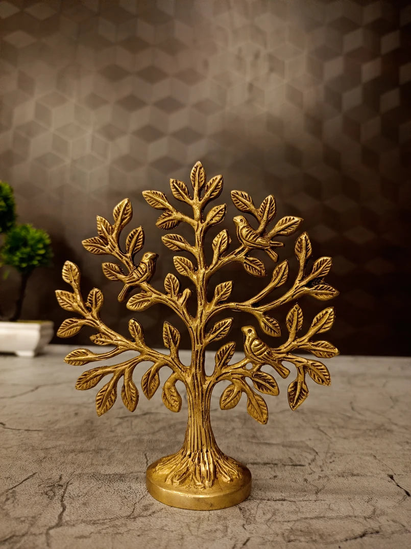 Brass Kalpavriksha Tree – 5.5 Inch | Sacred Wish-Fulfilling Tree Brass Showpiece | Traditional Indian Spiritual & Home Decor