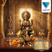 Brass Maha Lakshmi Idol with Coin Pot – Fine Art Goddess Lakshmi Statue for Wealth, Prosperity & Pooja Décor