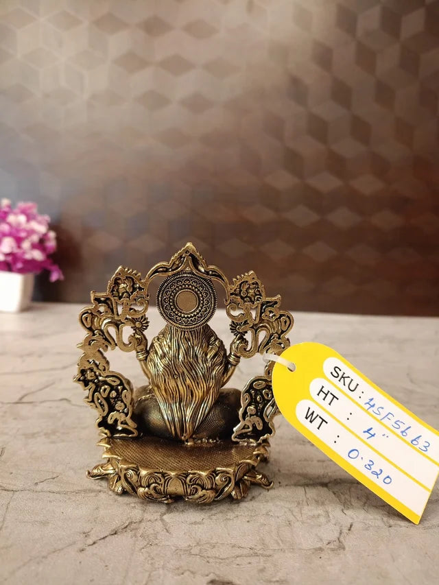 Brass Designer Arch Lakshmi Idol | Fine Art Goddess Lakshmi Statue with Ornate Temple Arch for Pooja Room & Home Decor