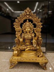 Brass Lakshmi Arch Idol 18 Inch – Goddess Lakshmi Brass Statue with Decorative Arch for Pooja Room & Home