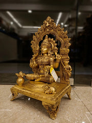 Brass Lakshmi Arch Idol 18 Inch – Goddess Lakshmi Brass Statue with Decorative Arch for Pooja Room & Home