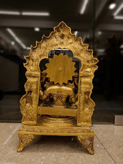 Brass Lakshmi Arch Idol 18 Inch – Goddess Lakshmi Brass Statue with Decorative Arch for Pooja Room & Home