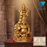 Brass Lakshmi Kuber Statue for Pooja | Lakshmi Kubera Brass Idol for Wealth, Prosperity & Home Decor