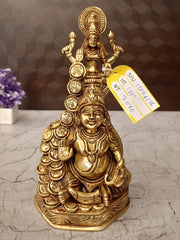 Brass Lakshmi Kuber Statue for Pooja | Lakshmi Kubera Brass Idol for Wealth, Prosperity & Home Decor
