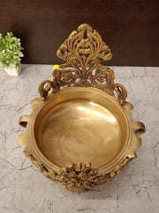 Designer Brass Uruli with Golden Antique Finish | Traditional Decorative Urli for Home Decor, Pooja & Vastu