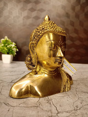 Brass Semi Buddha Idol with Golden Finish | Buddha Statue for Home Décor, Meditation & Peaceful Ambience