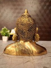 Brass Semi Buddha Idol with Golden Finish | Buddha Statue for Home Décor, Meditation & Peaceful Ambience
