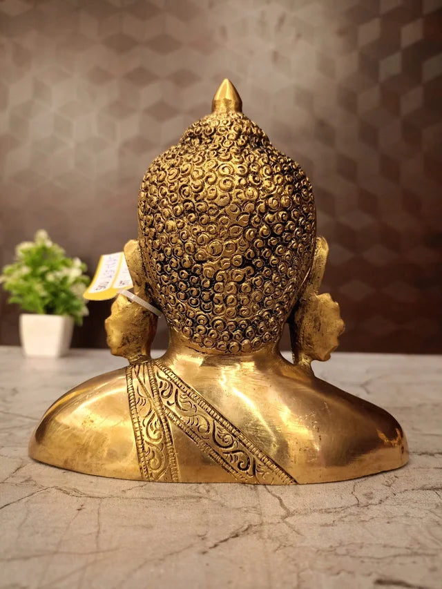 Brass Semi Buddha Idol with Golden Finish | Buddha Statue for Home Décor, Meditation & Peaceful Ambience