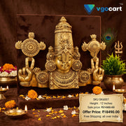 Brass Balaji Venkateswara Wall Mount – 12 Inch | Traditional Lord Venkateswara Wall Decor for Pooja & Home