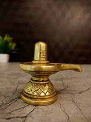 Brass Shiva Lingam Idol 3 Inch | Plain Lord Shiva Lingam Murti | Brass Pooja Idol for Home Temple, Pooja Room & Spiritual Decor