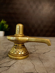 Brass Shiva Lingam Idol 3 Inch | Plain Lord Shiva Lingam Murti | Brass Pooja Idol for Home Temple, Pooja Room & Spiritual Decor