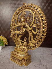 Buy Brass Natarajar Statue 20 Inch | Superfine Handcrafted Lord Shiva Nataraja Idol with Antique Finish | Cosmic Dancer for Pooja & Home Decor
