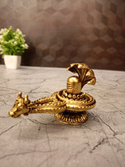 Brass Fine Art Nandi Statue (2.5 Inch) | Handcrafted Pure Brass Lord Shiva Nandi Idol for Home Temple & Decor