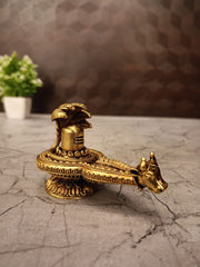 Brass Fine Art Nandi Statue (2.5 Inch) | Handcrafted Pure Brass Lord Shiva Nandi Idol for Home Temple & Decor