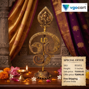 Brass Designer Om Vel With Murugan (11 Inch) | Handcrafted Divine Kartikeya Spear for Home Temple & Decor