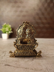 Brass Fine Art Lakshmi Diya | Premium Handcrafted Goddess Lakshmi Brass Oil Lamp for Pooja, Home & Vastu Décor