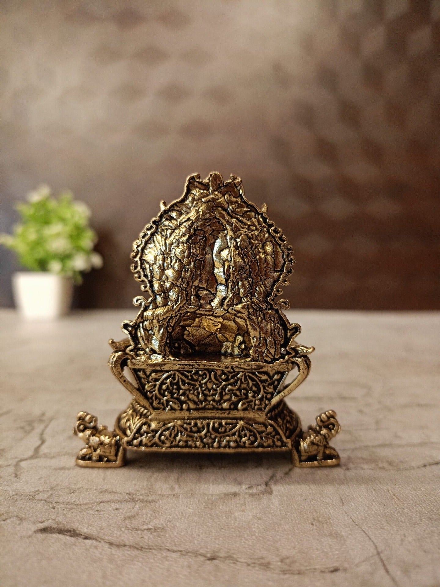 Brass Fine Art Lakshmi Diya | Premium Handcrafted Goddess Lakshmi Brass Oil Lamp for Pooja, Home & Vastu Décor