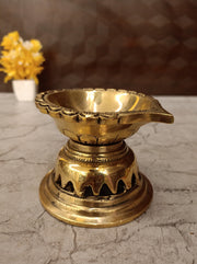 1″ Brass Lotus Diya | Mini Handcrafted Brass Oil Lamp for Pooja, Festive Decor & Spiritual Gifting