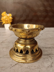 1″ Brass Lotus Diya | Mini Handcrafted Brass Oil Lamp for Pooja, Festive Decor & Spiritual Gifting