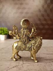 Brass Fine Art Durgai Amman Idol – 4 Inch | Elegant Durga Amman Statue for Pooja, Home & Spiritual Décor