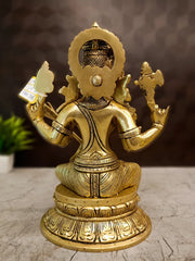 Brass Rajarajeswari Amman Idol – 10 Inch | Traditional Goddess Lalita Tripurasundari Statue for Pooja & Home Décor