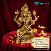 Brass Rajarajeswari Amman Idol – 10 Inch | Traditional Goddess Lalita Tripurasundari Statue for Pooja & Home Décor