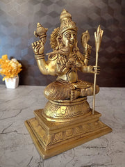 Brass Kamatchi Amman Idol – 10 Inch | Traditional Goddess Kamakshi Statue for Pooja Room & Home Temple