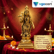 Brass Meenakshi Amman Idol – 5 Inch | Traditional Goddess Meenakshi Statue for Pooja Room & Home Décor
