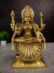 Brass Padmavathi Thayar Idol – 12.5 Inch | Traditional Goddess Padmavati Statue for Pooja Room & Home Temple