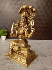 Brass Karumari Amman Idol – 11 Inch | Traditional Karumariamman Goddess Statue for Pooja Room & Home Temple
