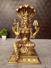 Brass Karumari Amman Idol – 11 Inch | Traditional Karumariamman Goddess Statue for Pooja Room & Home Temple
