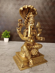 Brass Karumari Amman Idol – 11 Inch | Traditional Karumariamman Goddess Statue for Pooja Room & Home Temple