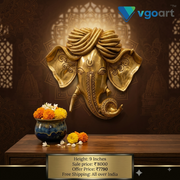 Brass Pagadi Ganesha Wall Mount 9 Inch | Traditional Ganesh Wall Hanging for Pooja Room & Home Décor