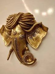 Brass Pagadi Ganesha Wall Mount 9 Inch | Traditional Ganesh Wall Hanging for Pooja Room & Home Décor