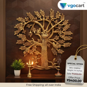 Brass Tree of Life Wall Hanging 14 Inch | Traditional Tree Wall Decor for Home, Living Room & Office