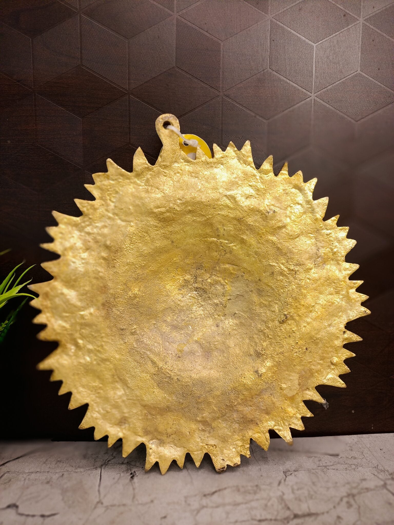 9″ Brass Sun Face Wall Mount | Surya Dev Decorative Wall Hanging for Home, Entrance & Vastu Decor