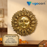 11.5″ Brass Sun Face Wall Mount | Surya Dev Wall Hanging for Home, Entrance & Vastu Décor