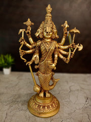Brass Dasavatharam Statue 17 Inch | Lord Vishnu Dashavatara Idol | Traditional Hindu God Sculpture for Pooja Room & Home Temple