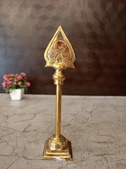 Brass Murugan Vel Idol – 8.5 Inch Lord Murugan Vel | Traditional Brass Vel for Pooja Room & Home Decor