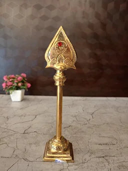 Brass Murugan Vel Idol – 8.5 Inch Lord Murugan Vel | Traditional Brass Vel for Pooja Room & Home Decor