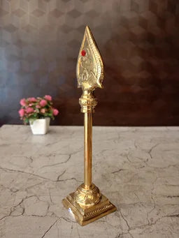 Brass Murugan Vel Idol – 8.5 Inch Lord Murugan Vel | Traditional Brass Vel for Pooja Room & Home Decor