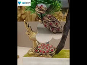 Designer Brass Diya with Peacock design for Pooja room and Office